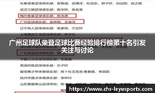 广州足球队荣登足球比赛经验排行榜第十名引发关注与讨论
